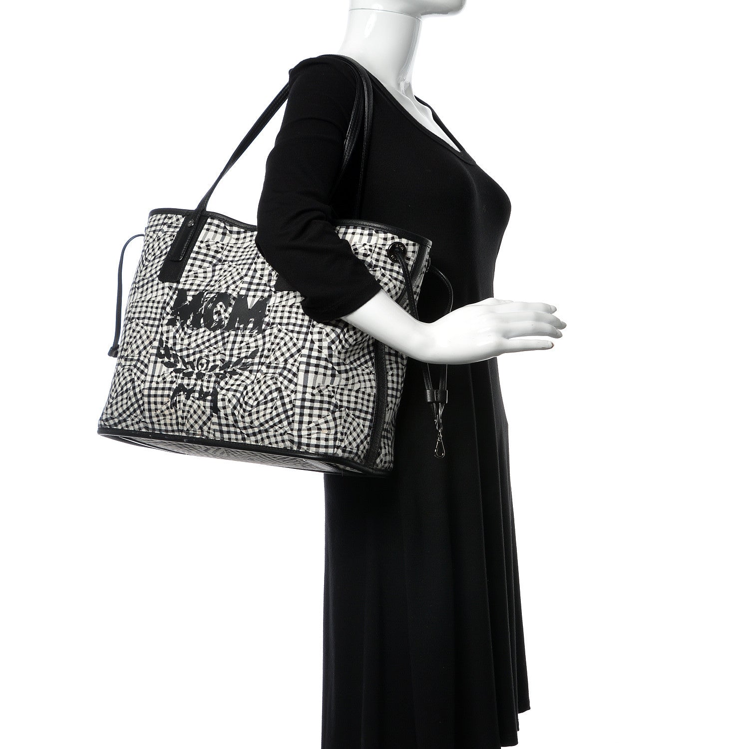 MCM Visetos Medium Liz Reversible Shopper Tote Black 3 of 21