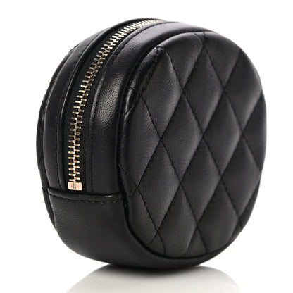 Chanel Lambskin Quilted Zip Around Classic Coin Purse Black 3 of 11