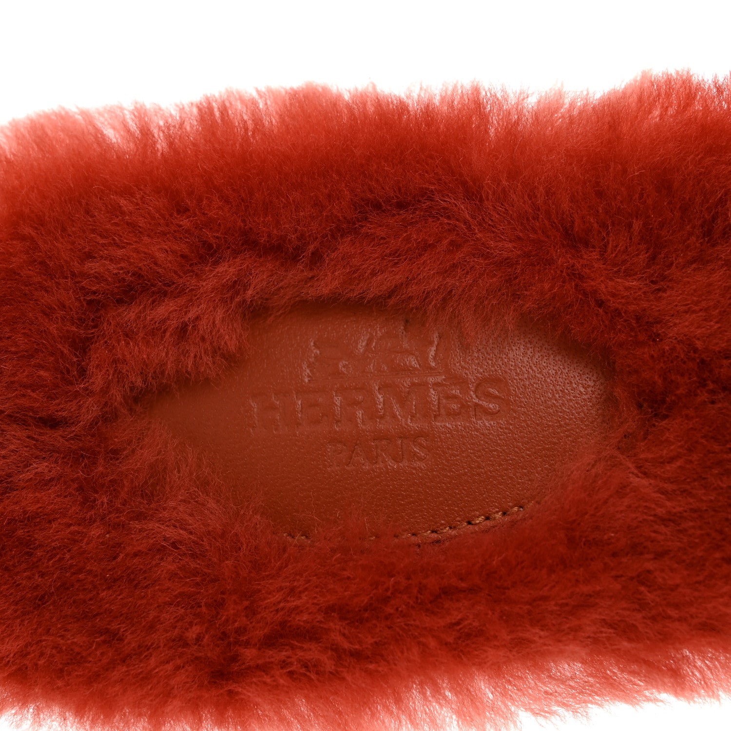 Hermes Woolskin Oran Sandals 39.5 Rouge De Turin 8 of 9