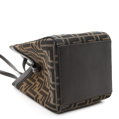 Fendi Fabric Jacquard Vitello Grace FF 1974 Mini Fendi Origami Tobacco Moro Ebano 8 of 9