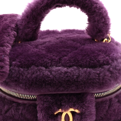 Chanel Shearling Lambskin Quilted Small Vanity Case Purple 8 of 10