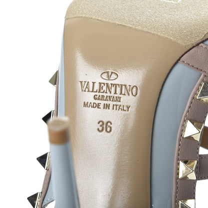 Valentino Garavani Patent Rockstud Ankle Strap Pumps 36 Grey Poudre 9 of 11