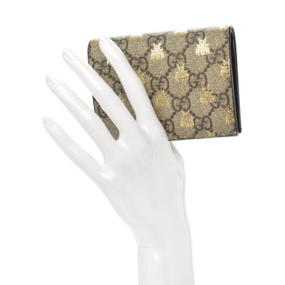 Gucci GG Supreme Monogram Bee Print Card Case 2 of 8