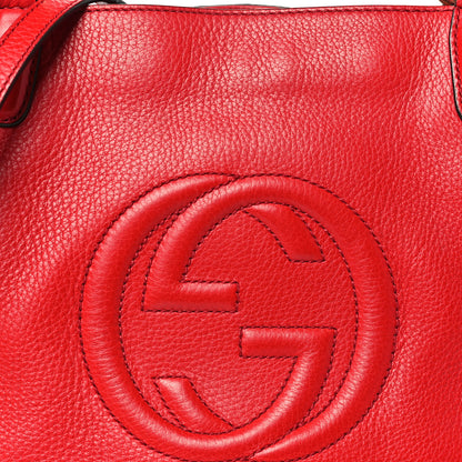 Gucci Pebbled Calfskin Small Soho Top Handle Bag Red 8 of 12