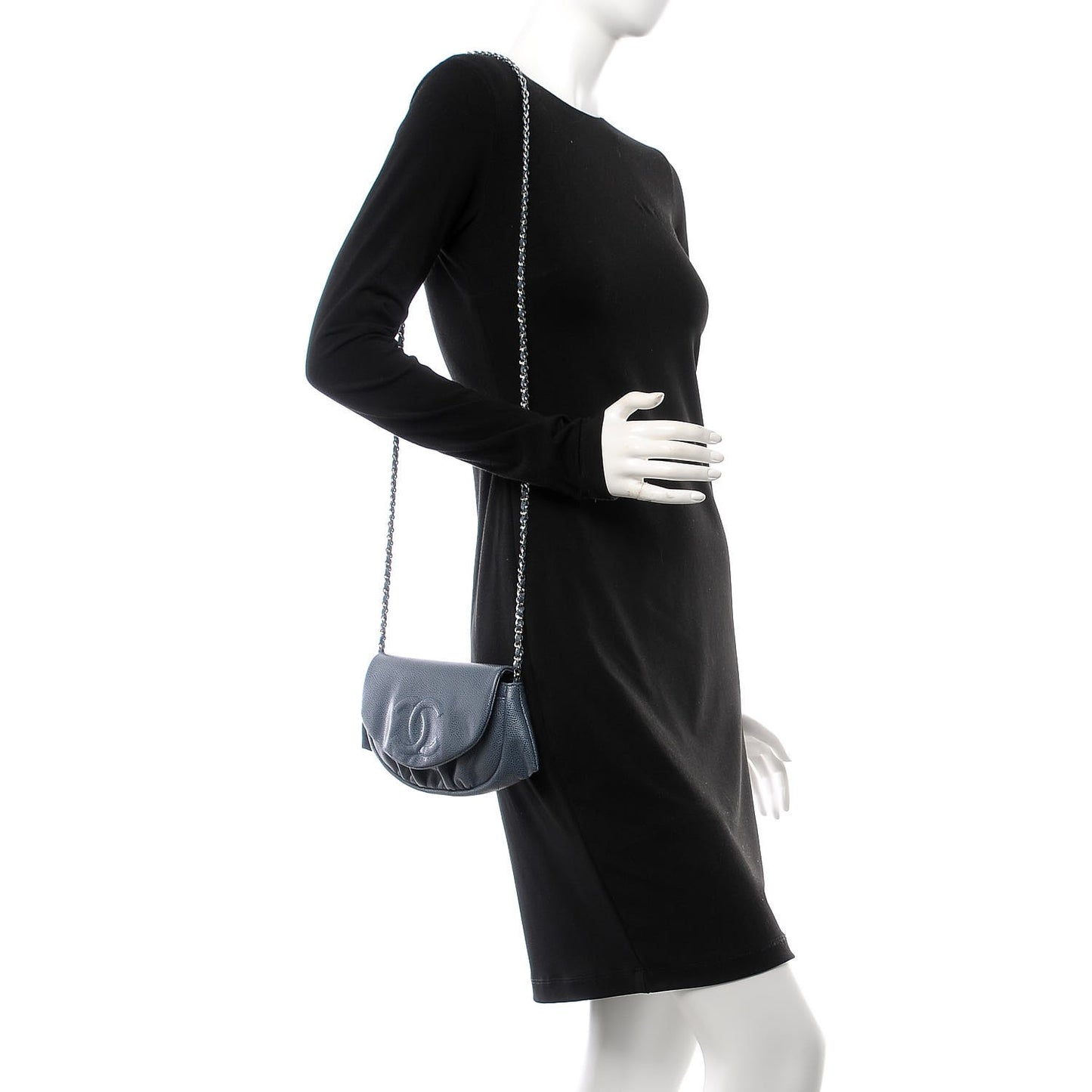Caviar Half Moon Wallet On Chain WOC Blue