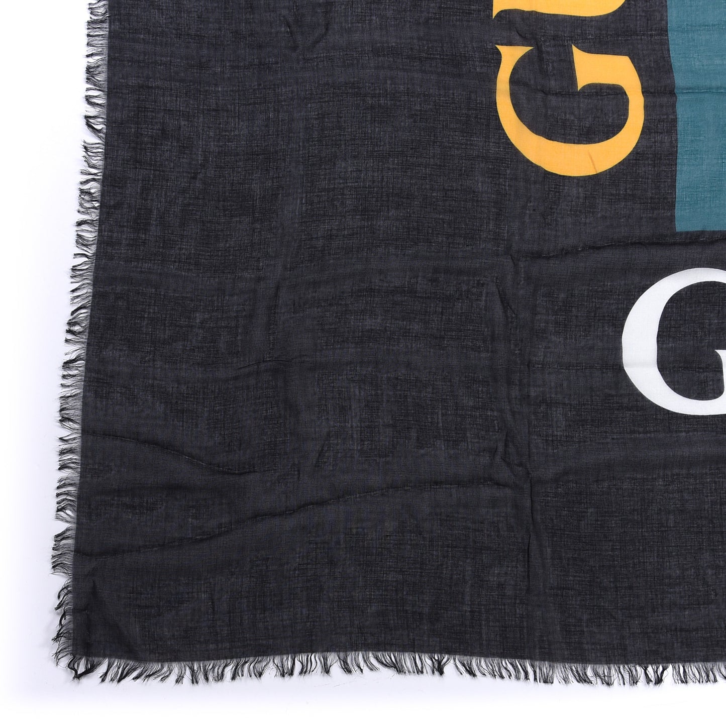 Modal Silk Logo Square Scarf Black