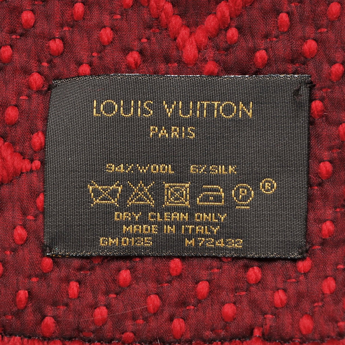 Wool Silk Logomania Scarf Rubis