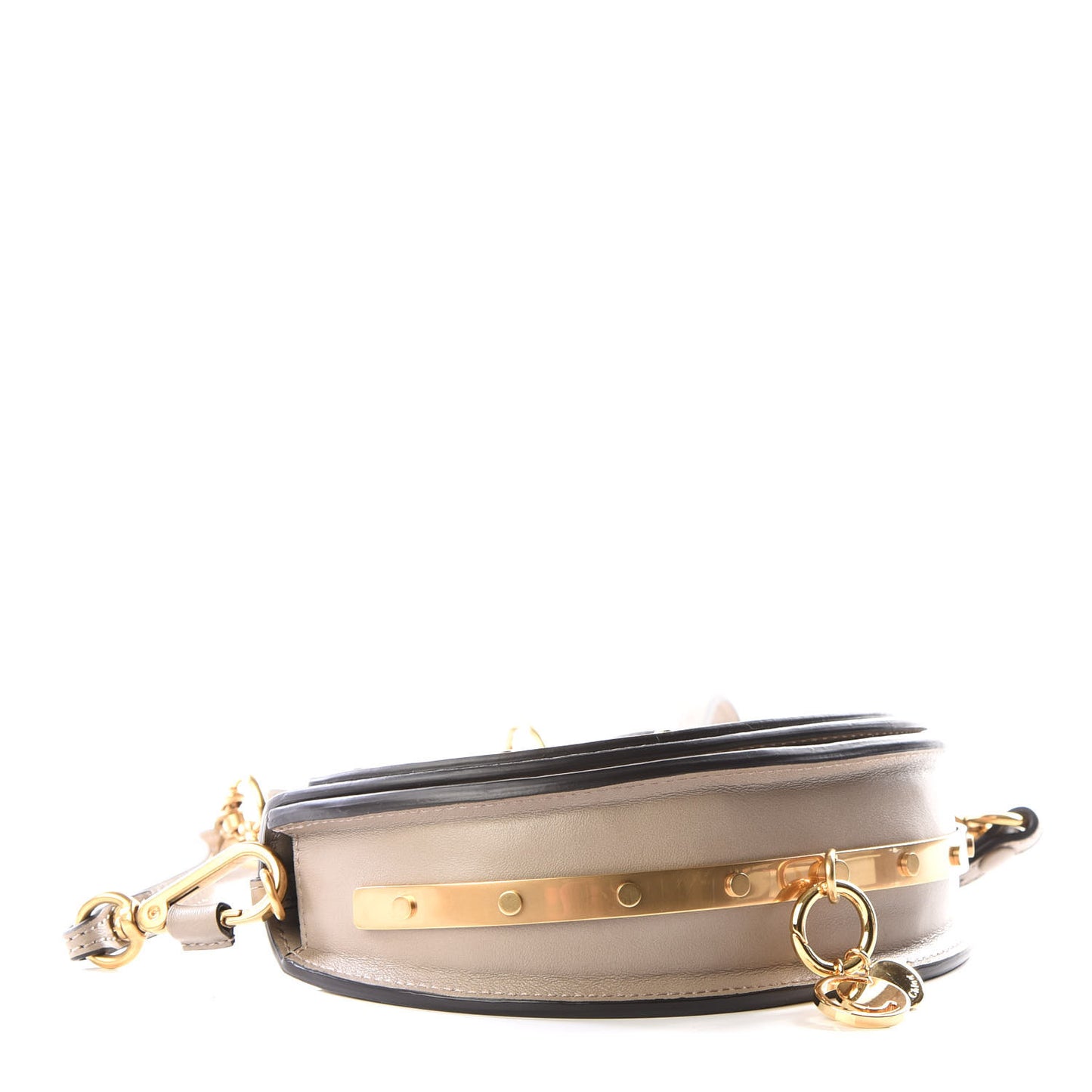 Calfskin Small Nile Bracelet Minaudiere Bag Motty Grey