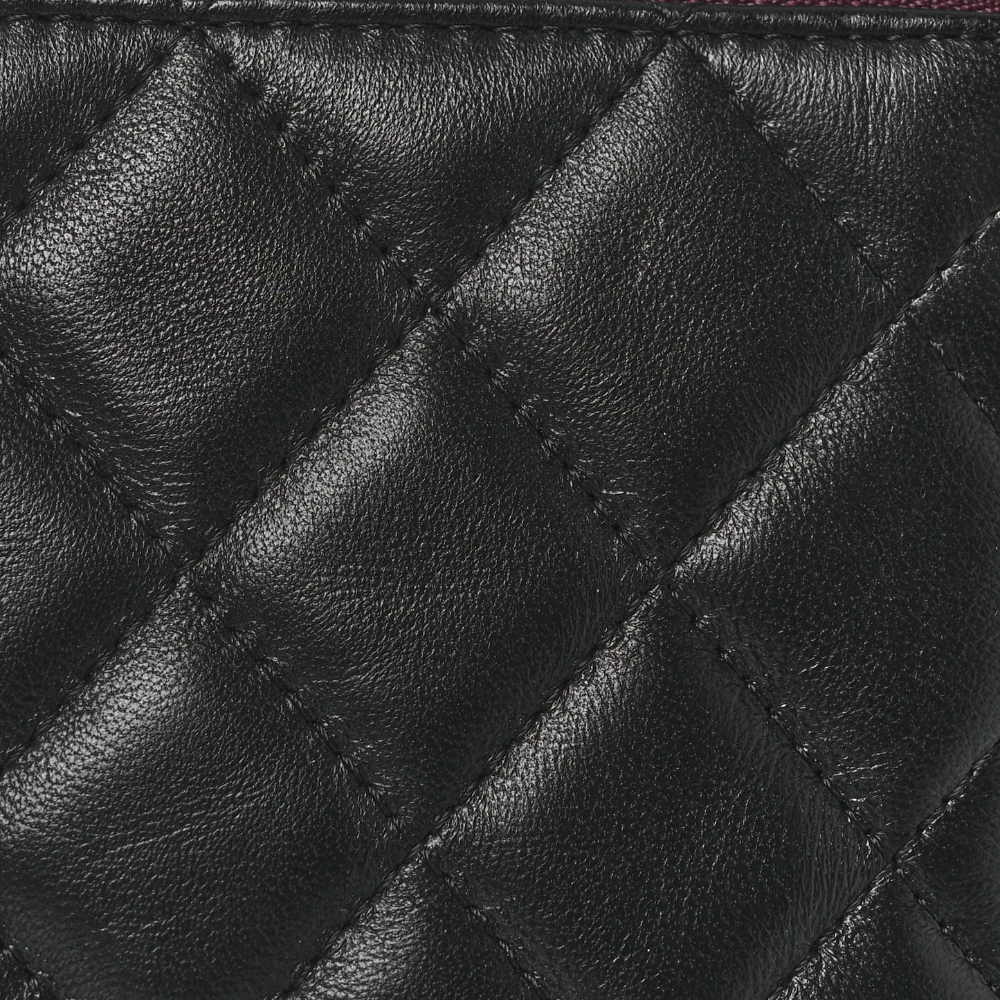 Lambskin Quilted Medium Cosmetic Case Black