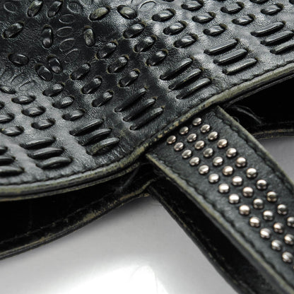Gucci Calfskin Large Studded Drawstring Bucket Bag Black 2 of 10