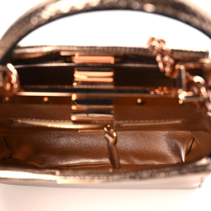 Fendi Metallic Lizard XS Peekaboo Iconic Satchel Rose Gold 5 of 9