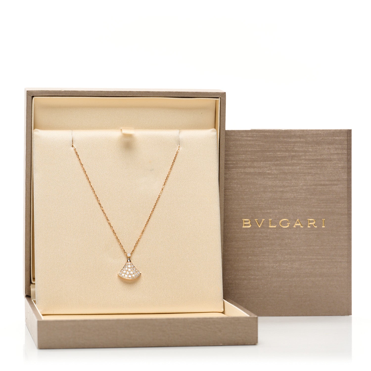Bulgari 18K Rose Gold Diamond Divas' Dream Pave Pendant Necklace 5 of 5