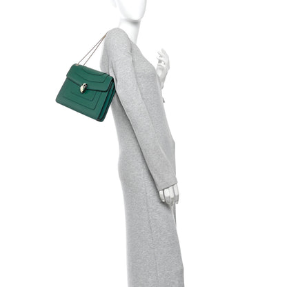 Bulgari Calfskin Serpenti Forever Shoulder Bag Emerald Green 2 of 9