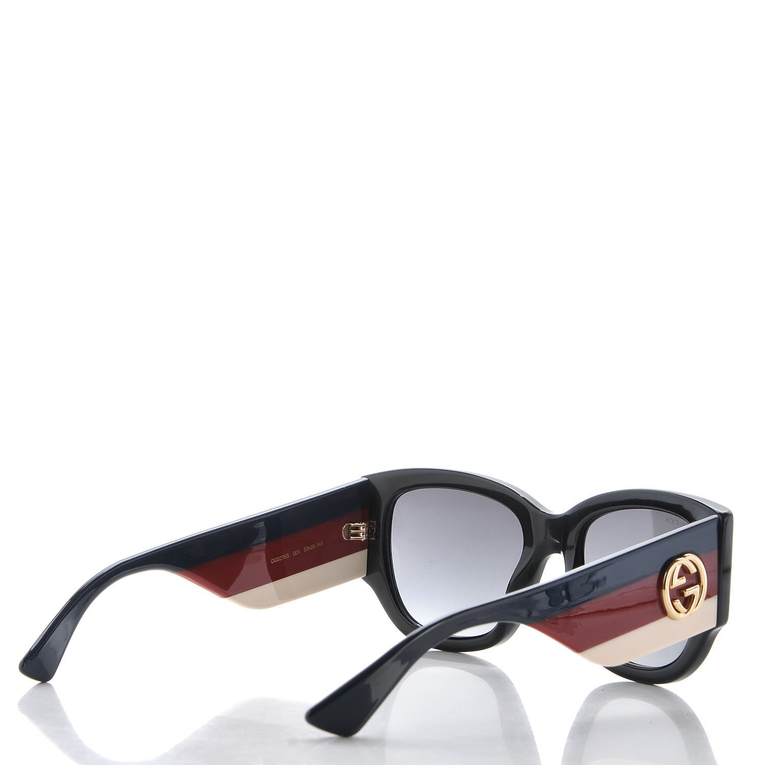 Gucci Acetate Web Oversized Frame Rectangle Sunglasses GG0276S Black 4 of 9