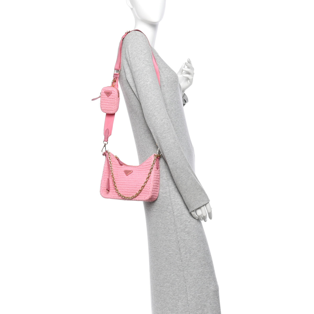 Prada Yarn Raffia Effect Crochet Re-Edition 2005 Shoulder Bag Petalo 2 of 13
