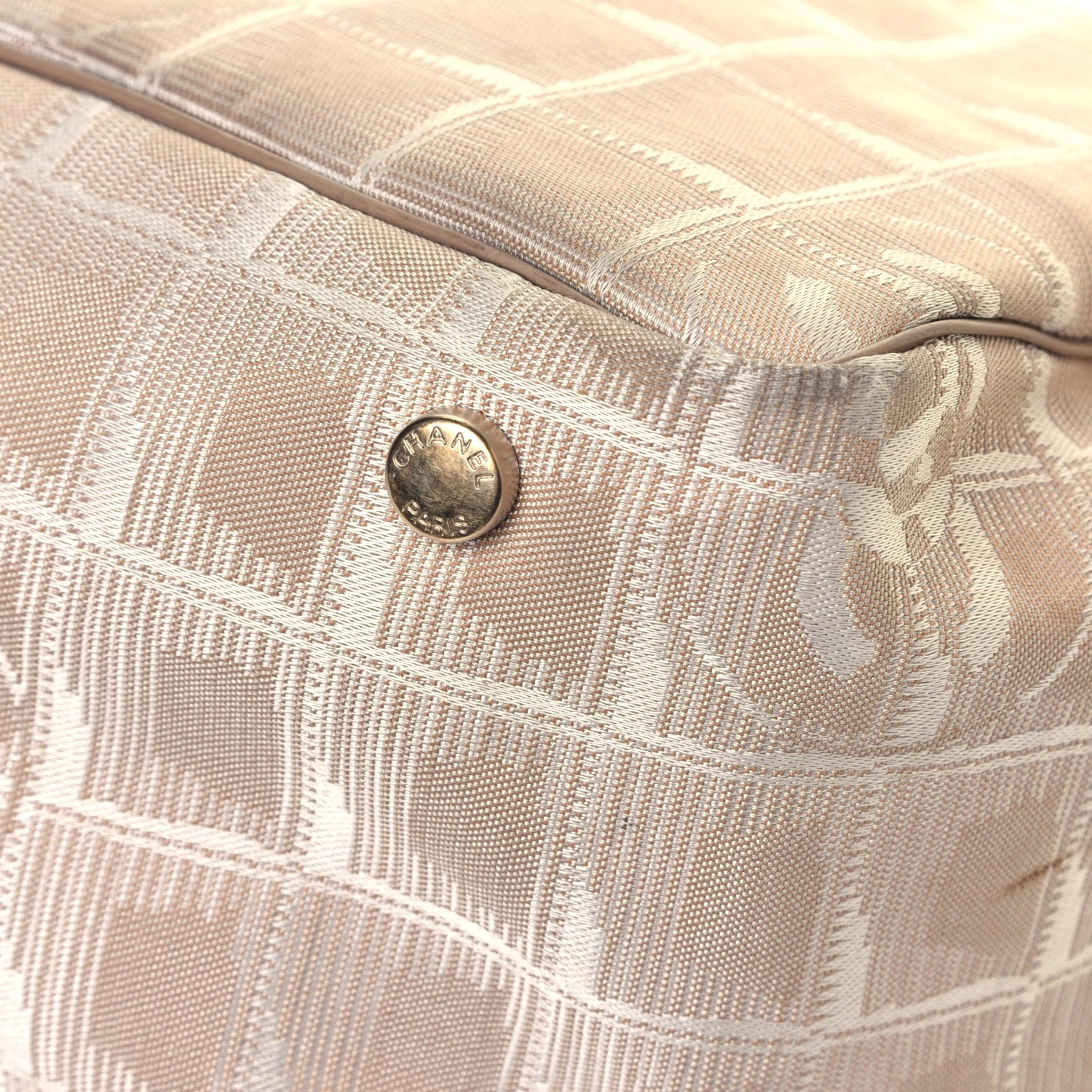 Chanel Nylon Medium Travel Tote Beige 10 of 11