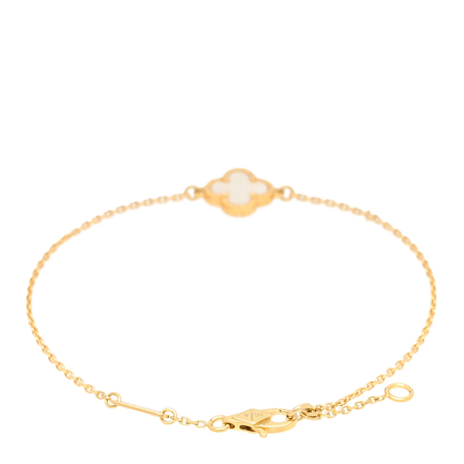 Van Cleef & Arpels 18K Yellow Gold Mother of Pearl Sweet Alhambra Bracelet 2 of 5