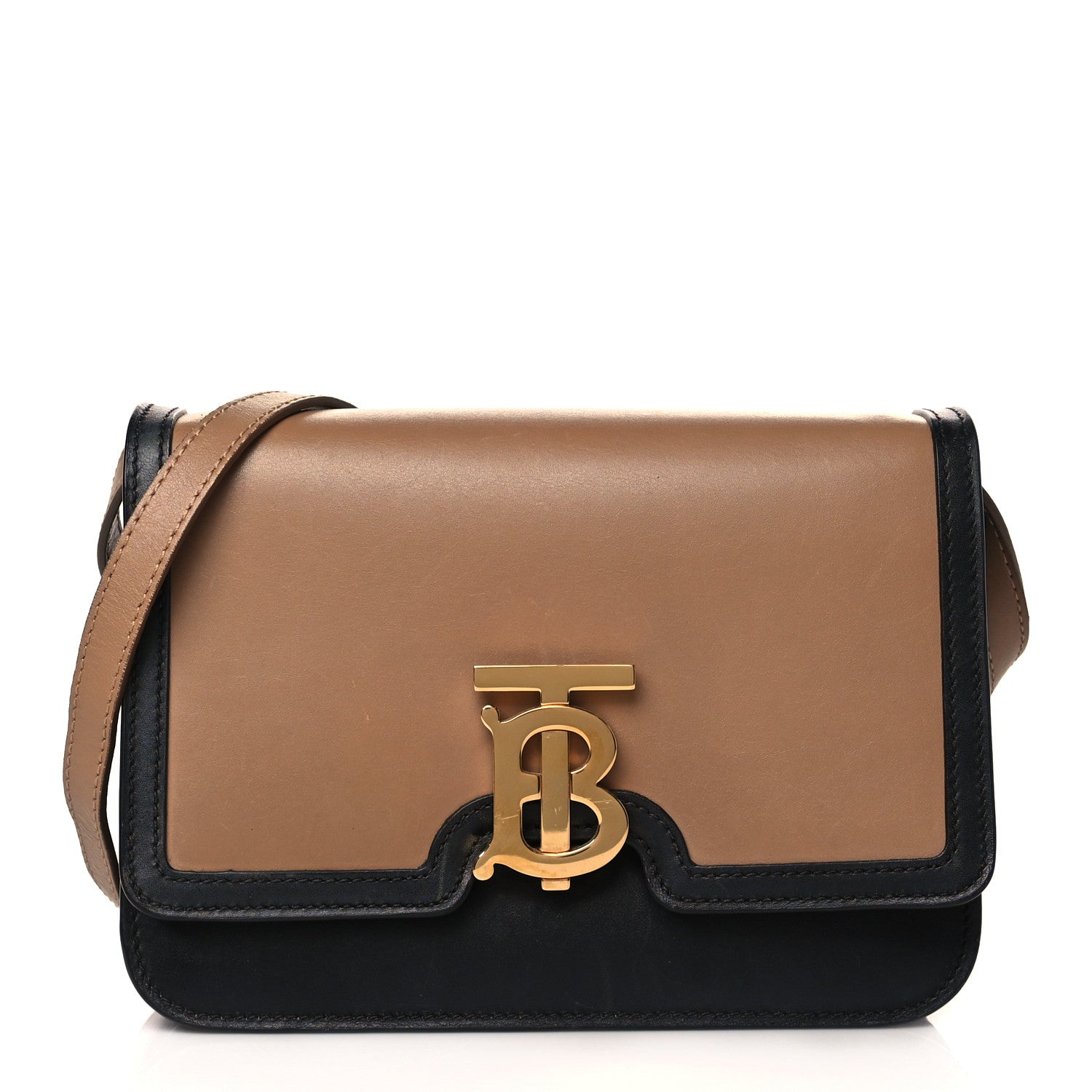 Burberry Calfskin Small TB Envelope Clutch Bag Malt Brown 1 of 10