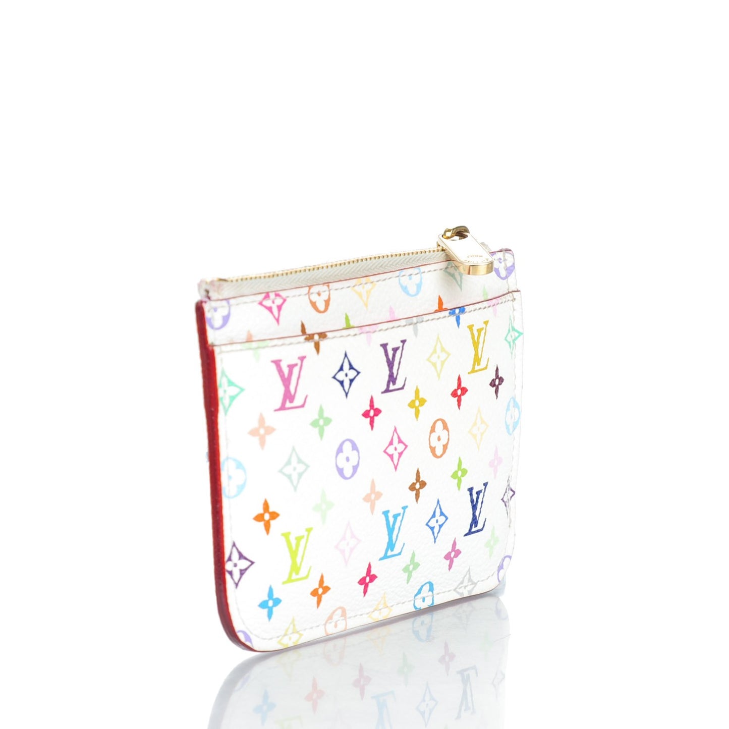 Monogram Multicolor Key Pouch White Litchi