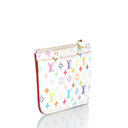 Louis Vuitton Monogram Multicolor Key Pouch White Litchi 3 of 6