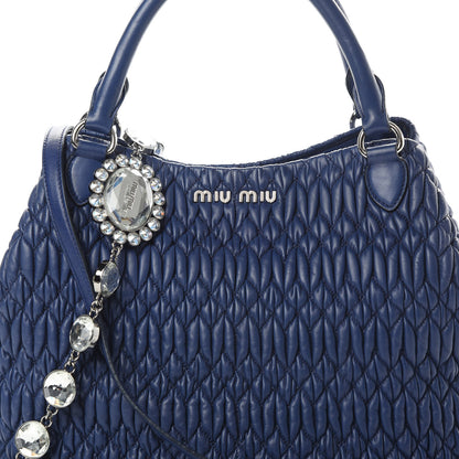 Miu Miu Nappa Matelasse Crystal Tote Inchiostro 9 of 11