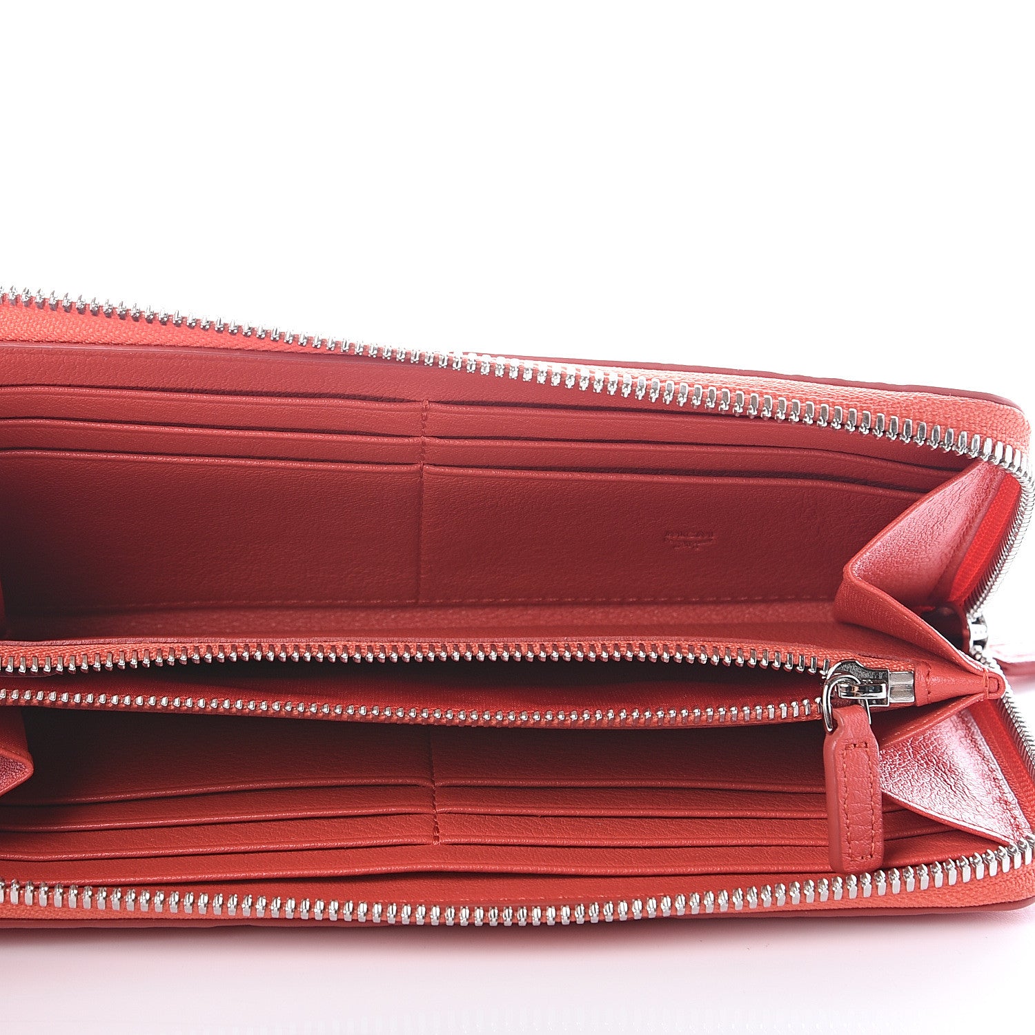 MCM Calfskin Ottomar Large Zip Around Wallet Marigold Orange 4 of 10