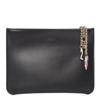 Christian Louboutin Calfskin Loubicute Charms Clutch Black 1 of 9
