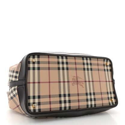 Burberry Haymarket Check Medium Golderton Tote Chocolate 4 of 10