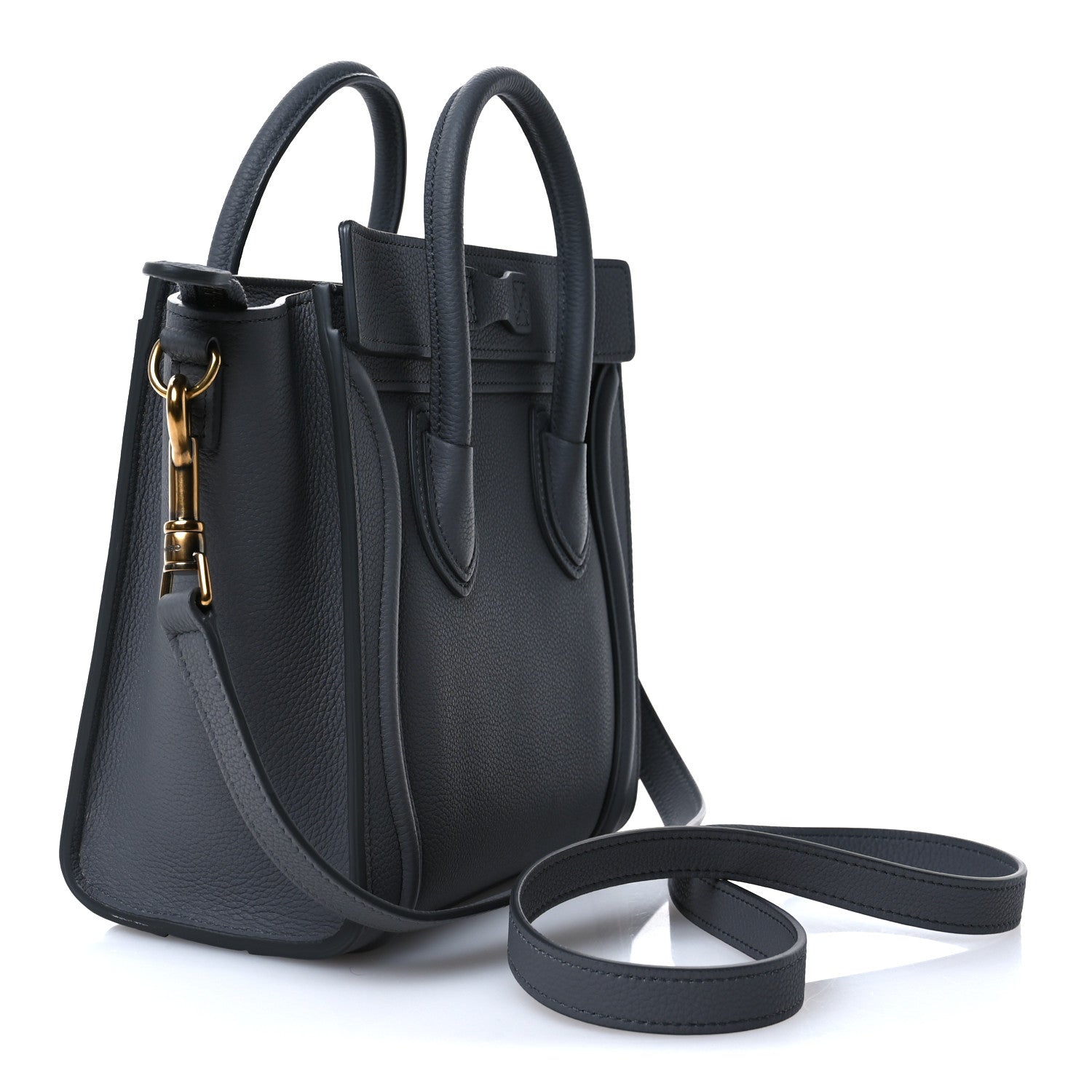 Celine Drummed Calfskin Nano Luggage Kohl 3 of 14