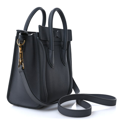 Celine Drummed Calfskin Nano Luggage Kohl 3 of 14