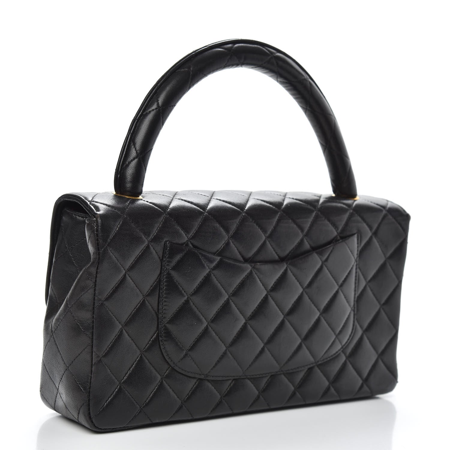 Chanel Lambskin Quilted Medium Rectangular Kelly Flap Bag Black 3 of 15