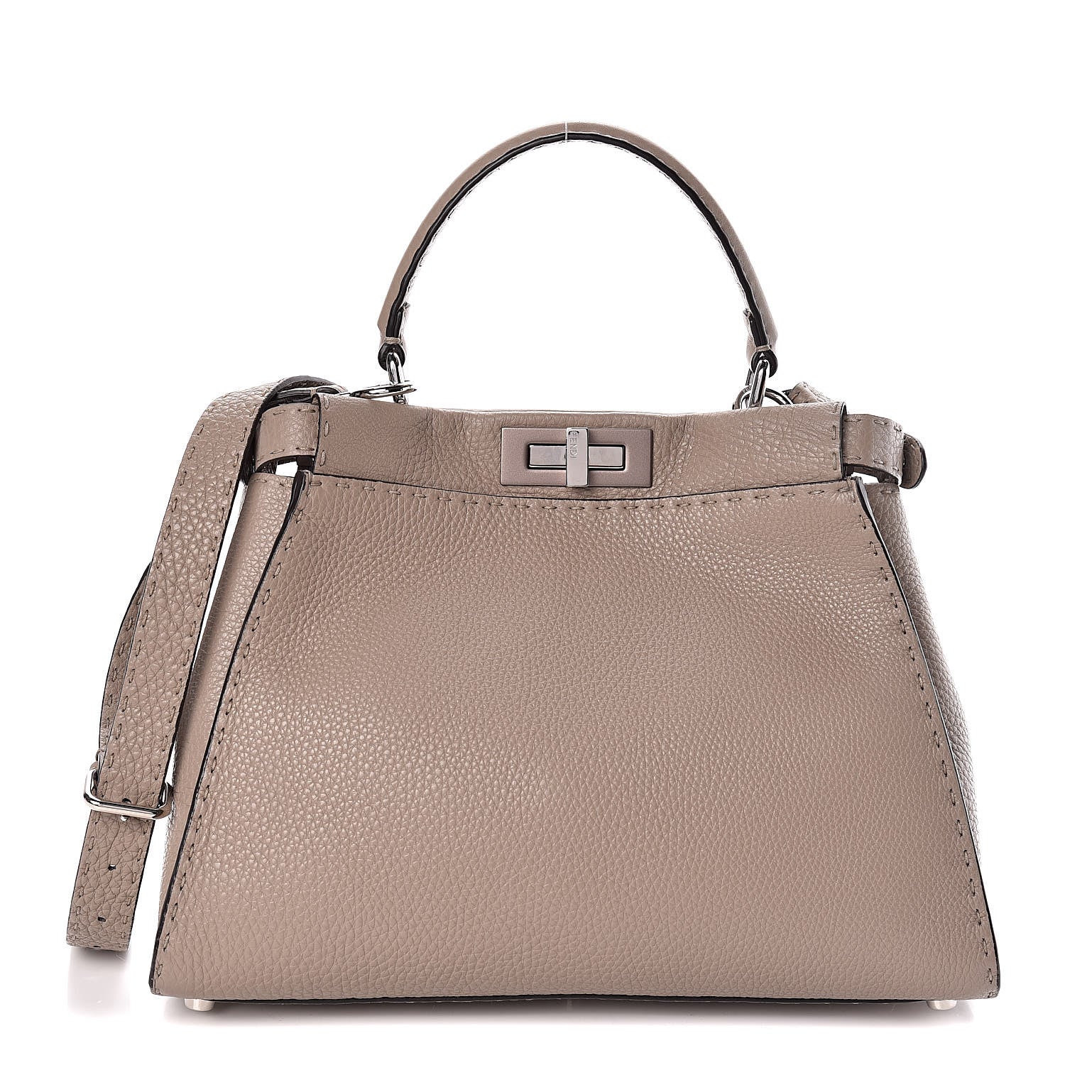Fendi Cuoio Romano Selleria Medium Peekaboo Iconic Satchel Corda 1 of 12