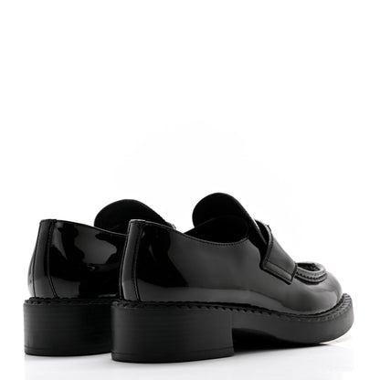 Prada Vernice Triangle 50mm Loafers 38.5 Black 4 of 10