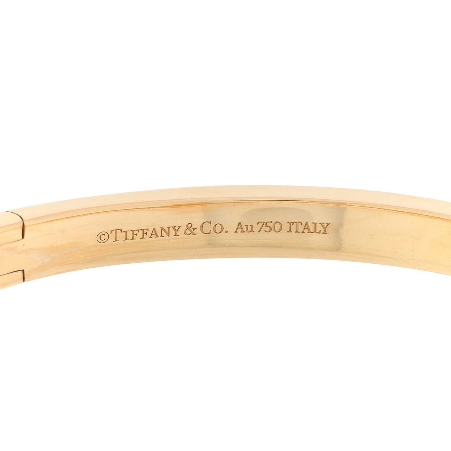 Tiffany 18K Yellow Gold Wide T T1 Hinged Bangle Bracelet 3 of 3