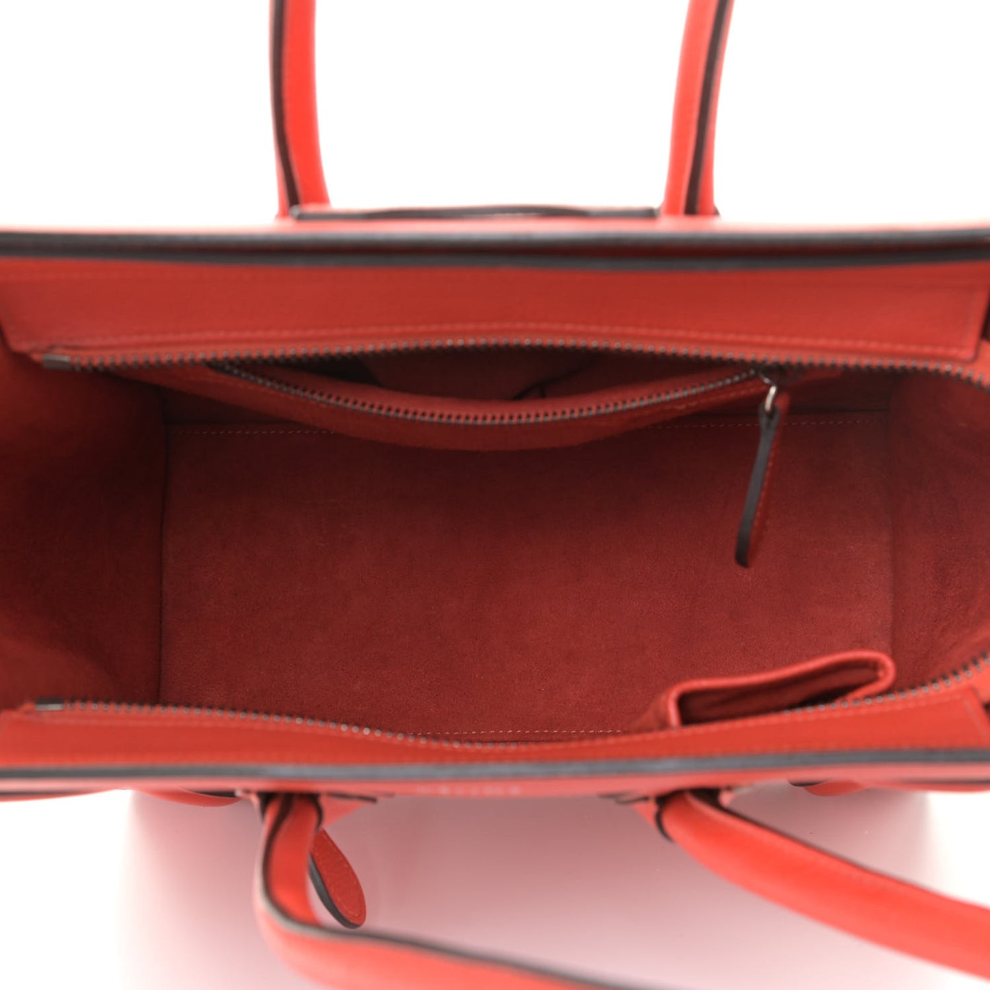 Drummed Calfskin Micro Luggage Vermillion