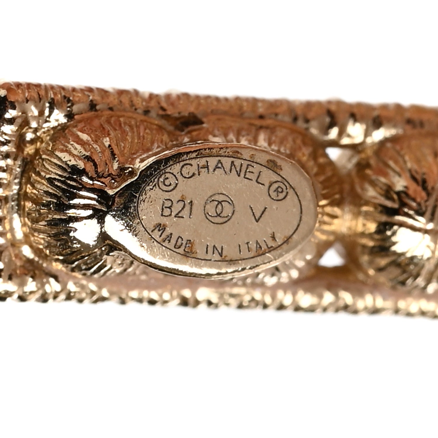 Chanel Crystal Cha-Nel Logo Drop Earrings Gold 4 of 4