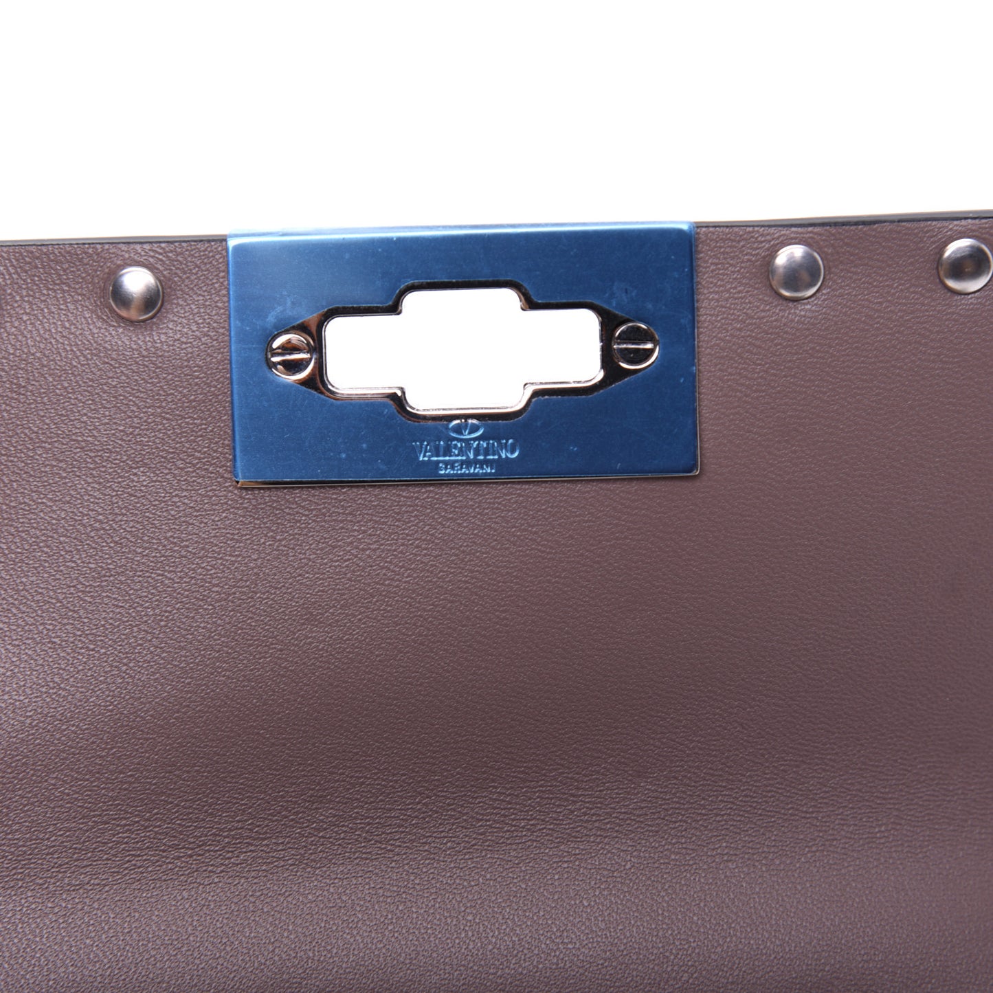 Metallic Nappa Micro Rockstud Spike Shoulder Bag Cerulean