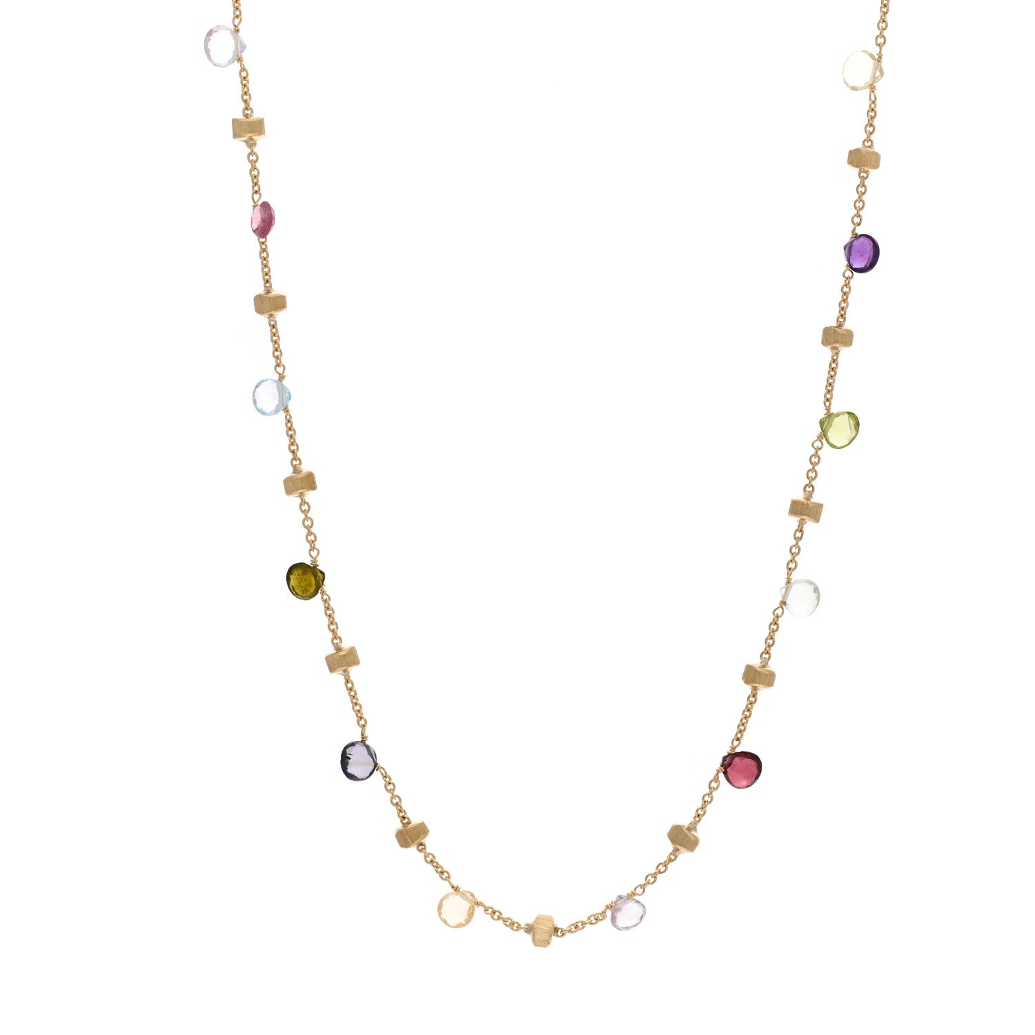 Marco Bicego 18K Yellow Gold Multi Gemstone Paradise Necklace Collar Necklace 1 of 4