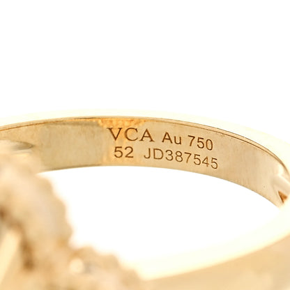 Van Cleef & Arpels 18K Yellow Gold Guilloche Vintage Alhambra Ring 52 6 4 of 5