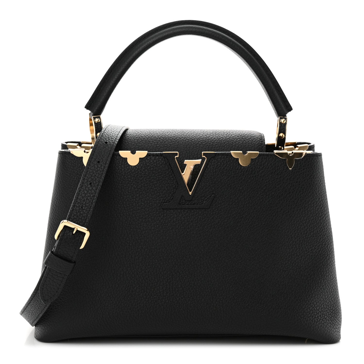 Louis Vuitton Taurillon Embellished Flower Crown Capucines PM Black 1 of 9