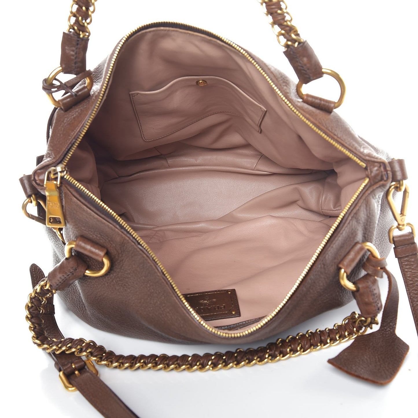 Cervo Lux Deerskin Chain Bag Bruciato