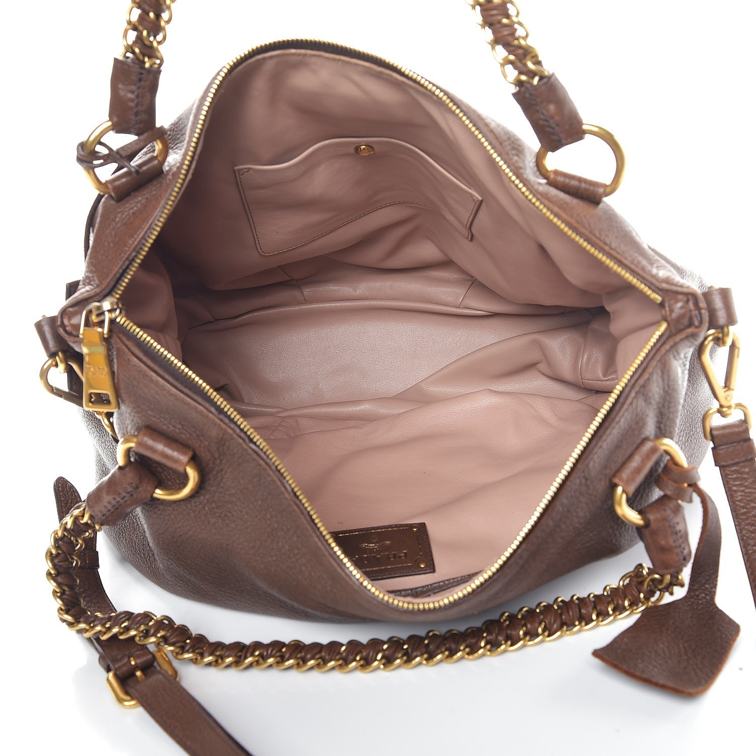 Prada Cervo Lux Deerskin Chain Bag Bruciato 6 of 10