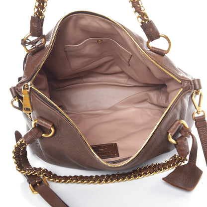 Prada Cervo Lux Deerskin Chain Bag Bruciato 6 of 10
