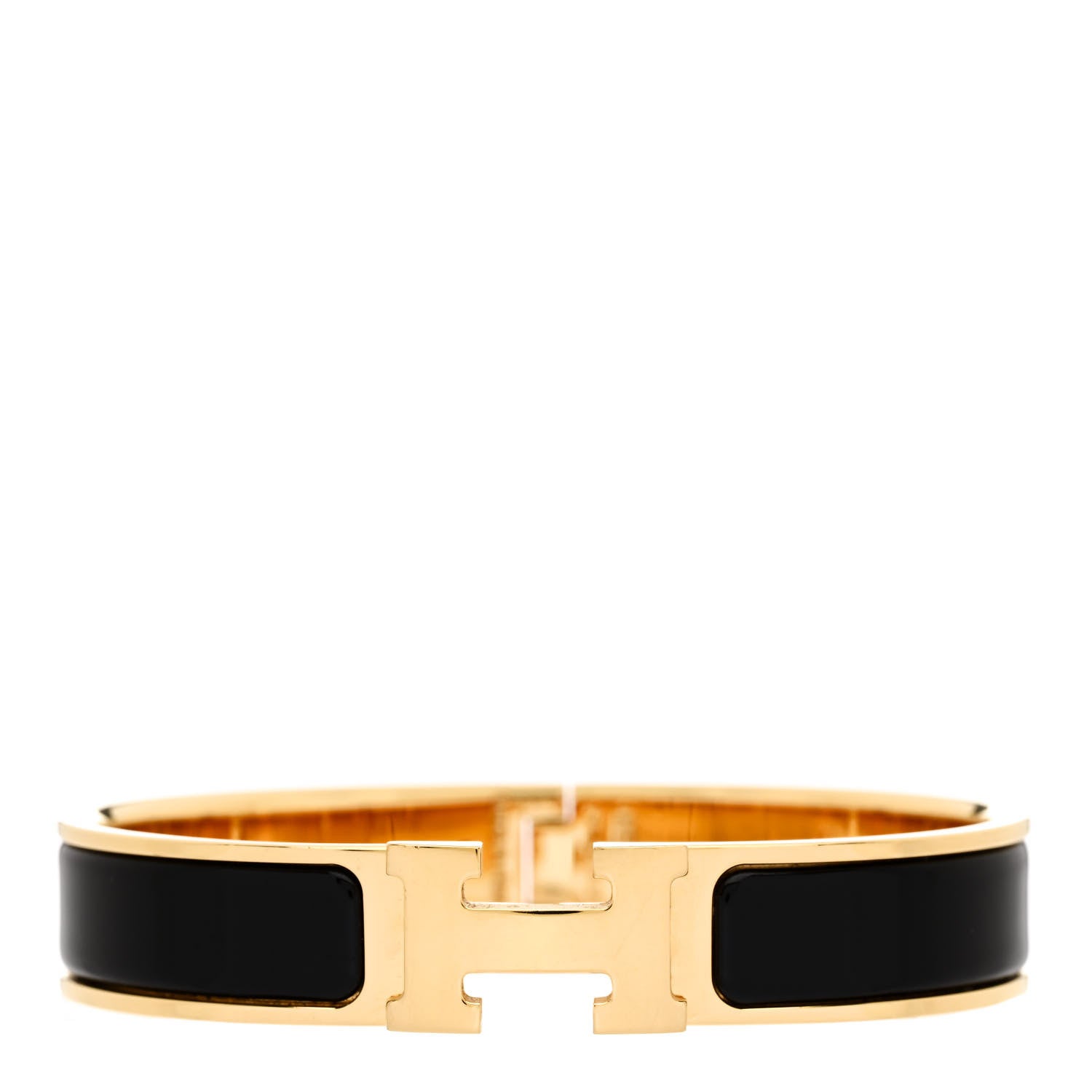 Hermes Enamel Narrow Clic Clac H Bracelet PM Black 1 of 4