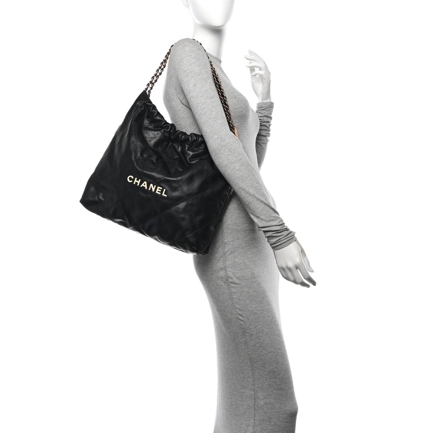 Calfskin Quilted Chanel 22 Black