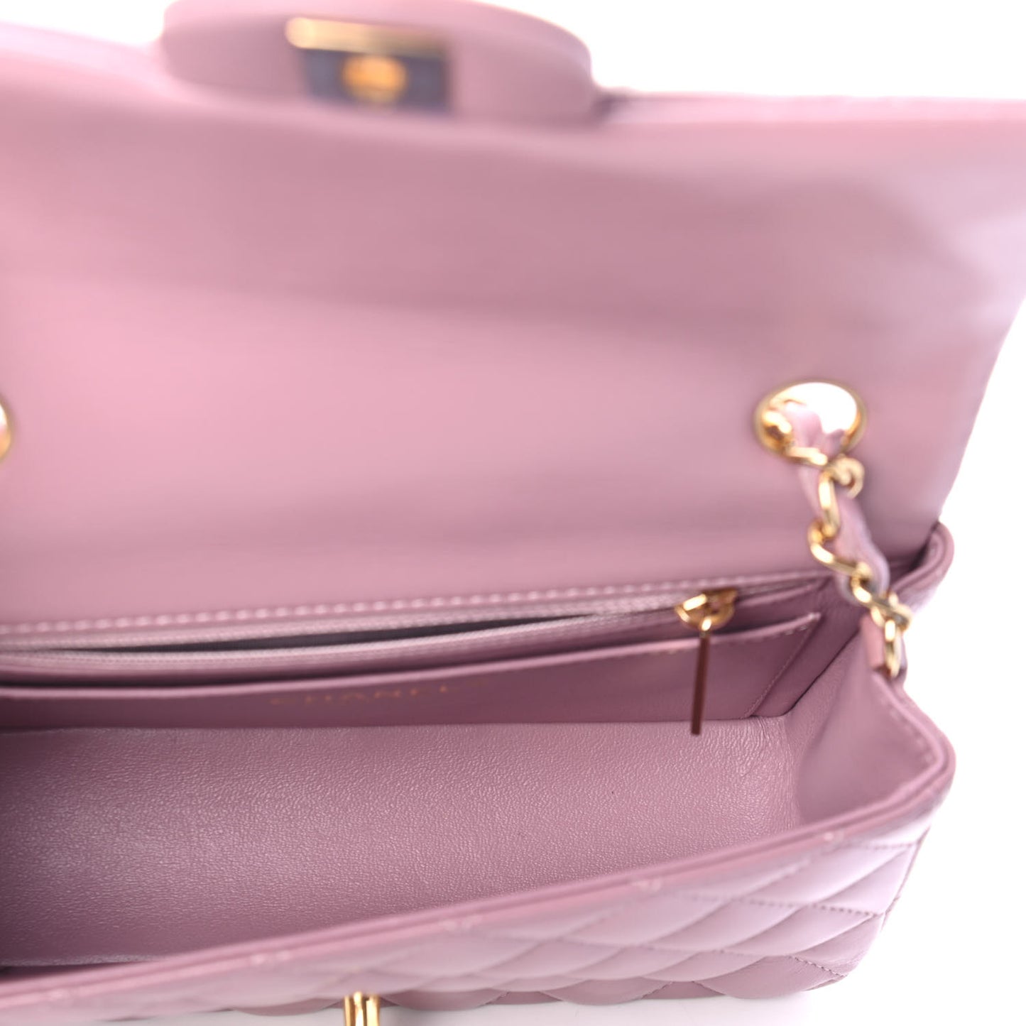 Lambskin Quilted Mini Rectangular Flap Pink