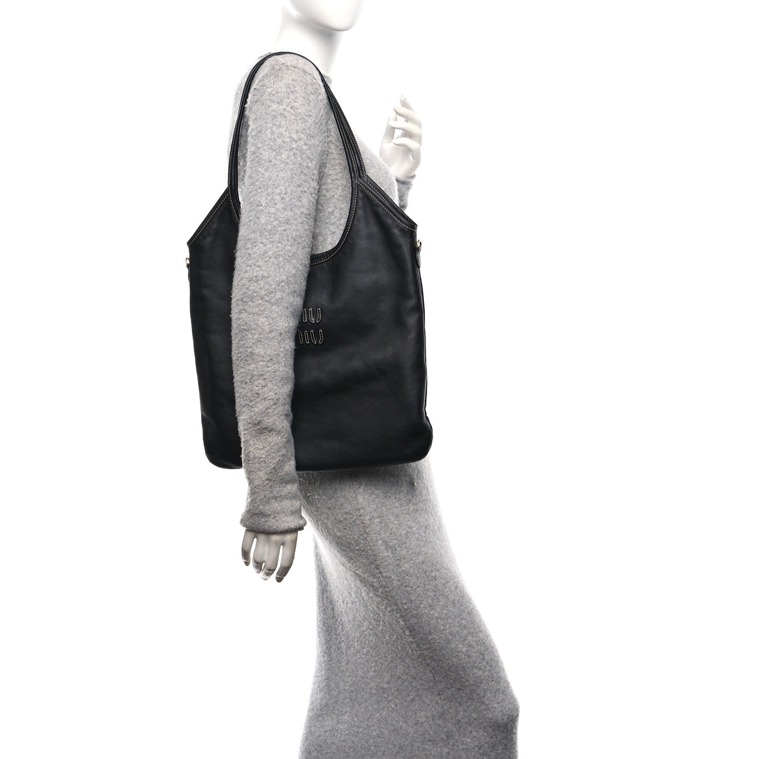 Miu Miu Nappa Ivy Bag Black 2 of 9