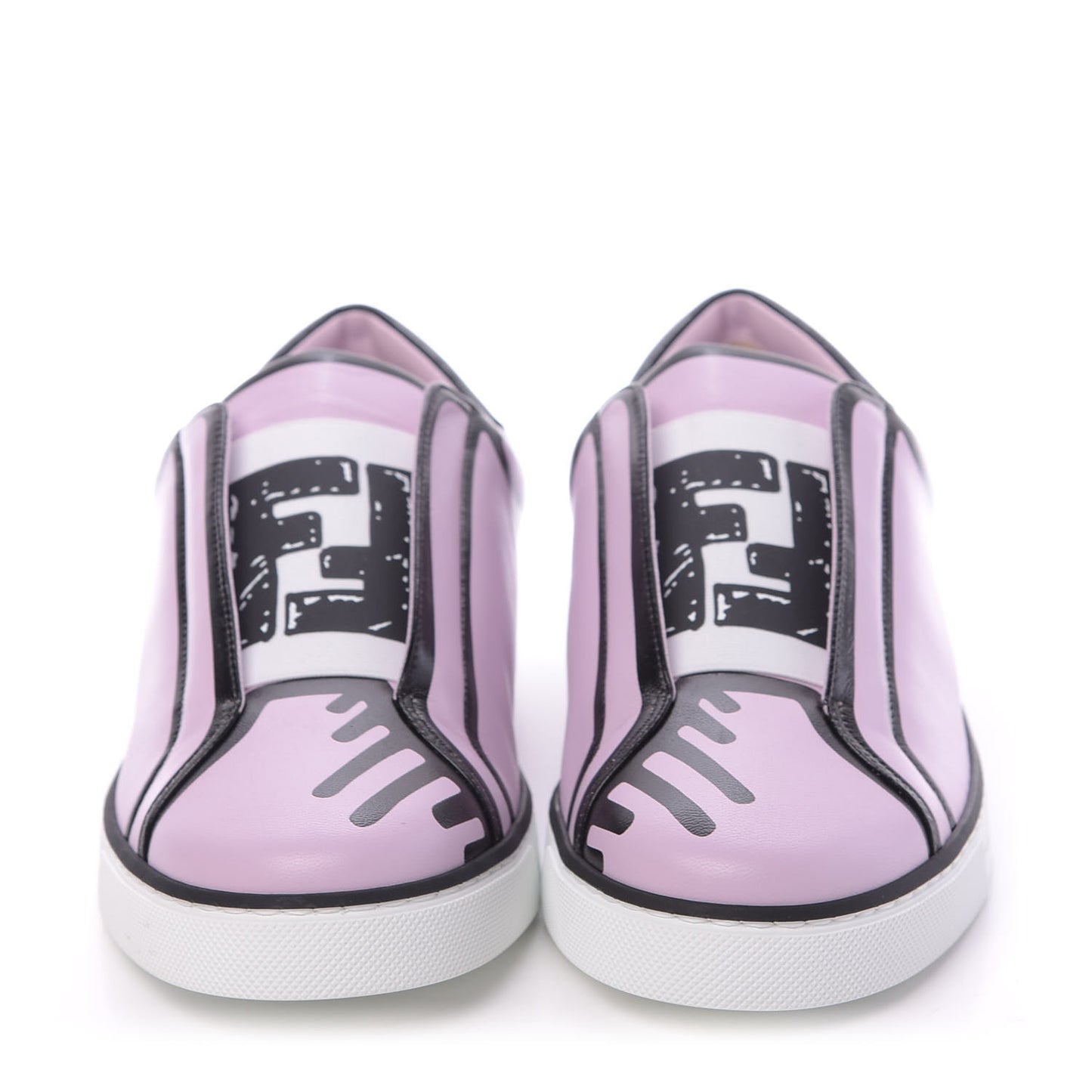 X JOSHUA VIDES Nappa Rockoclick Slip On Sneakers 38 Pink Xiloph White Black