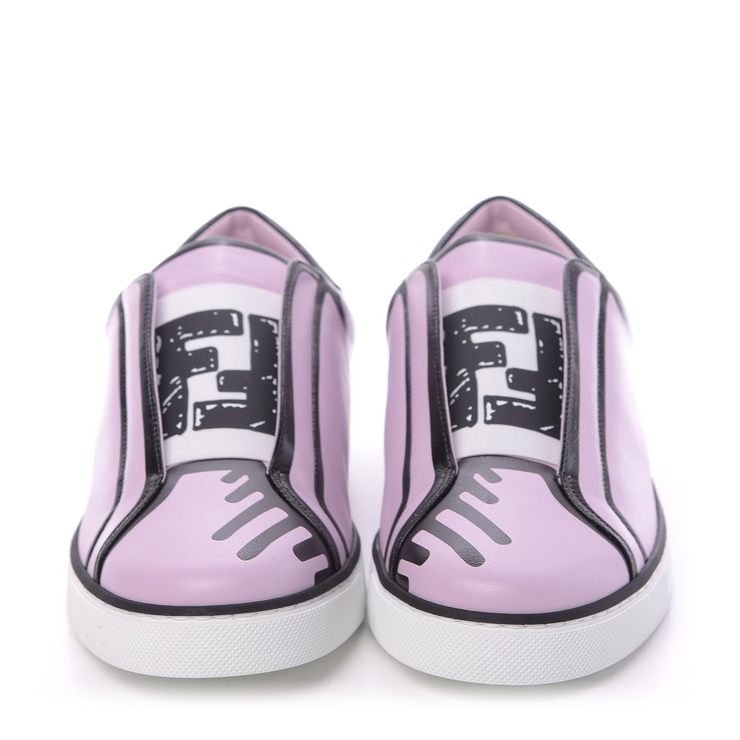 Fendi X JOSHUA VIDES Nappa Rockoclick Slip On Sneakers 38 Pink Xiloph White Black 3 of 10