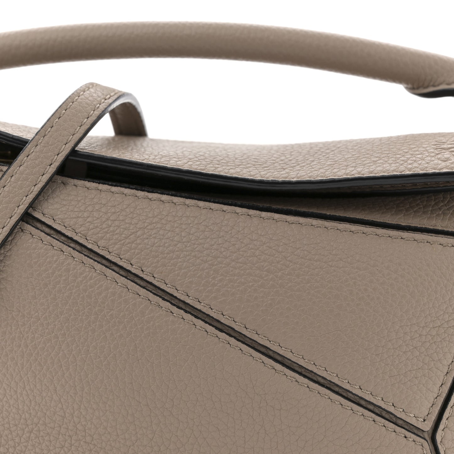 Grained Calfskin Mini Puzzle Bag Sand
